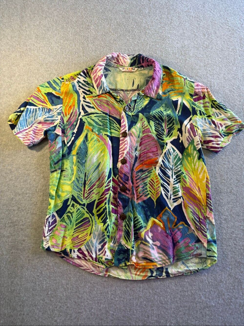 vintage 90’s Jams World Lil People tropical leaf print and a classic button-down